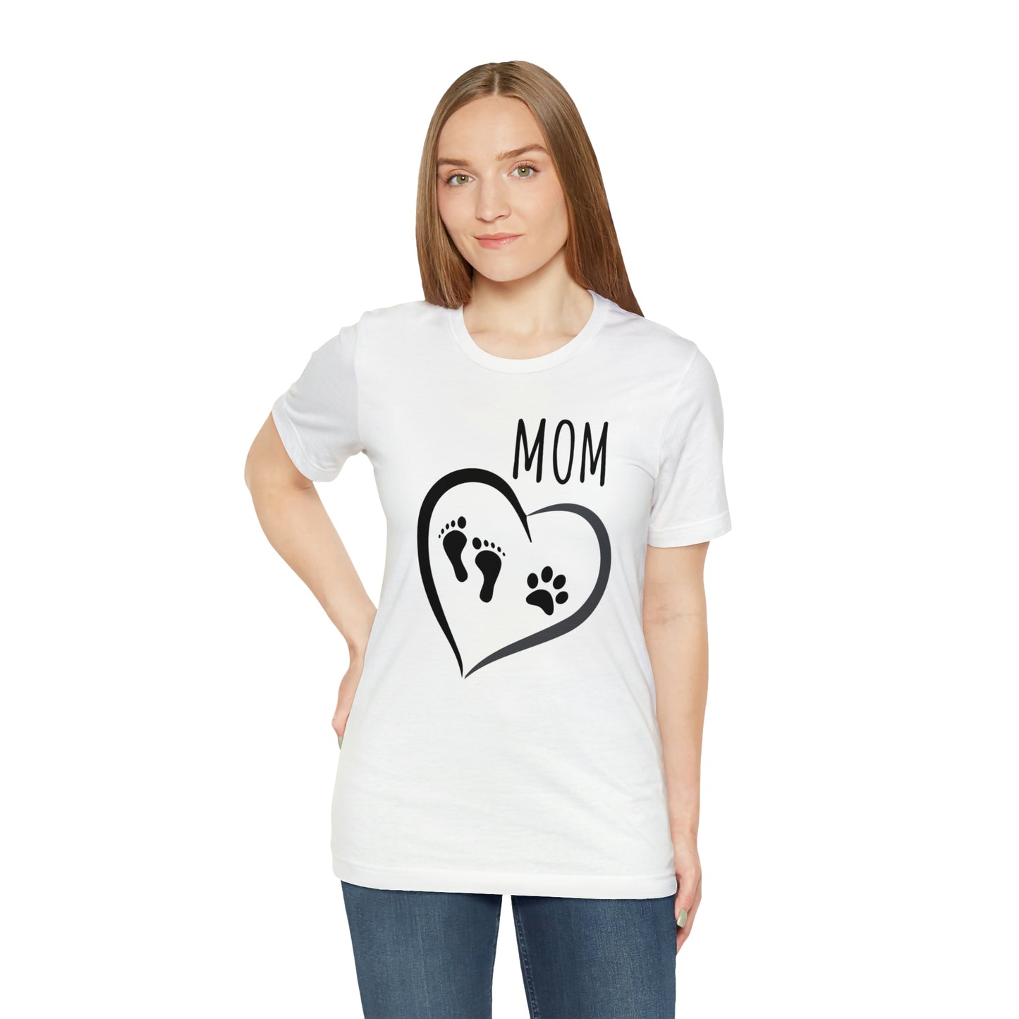 Mom feet & paw-Unisex Jersey Short Sleeve Tee