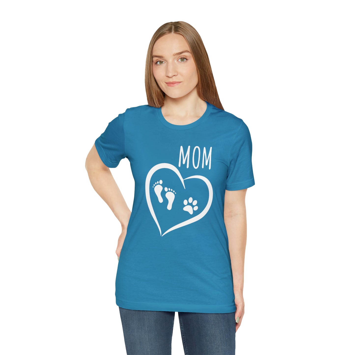 Mom feet & paw-Unisex Jersey Short Sleeve Tee