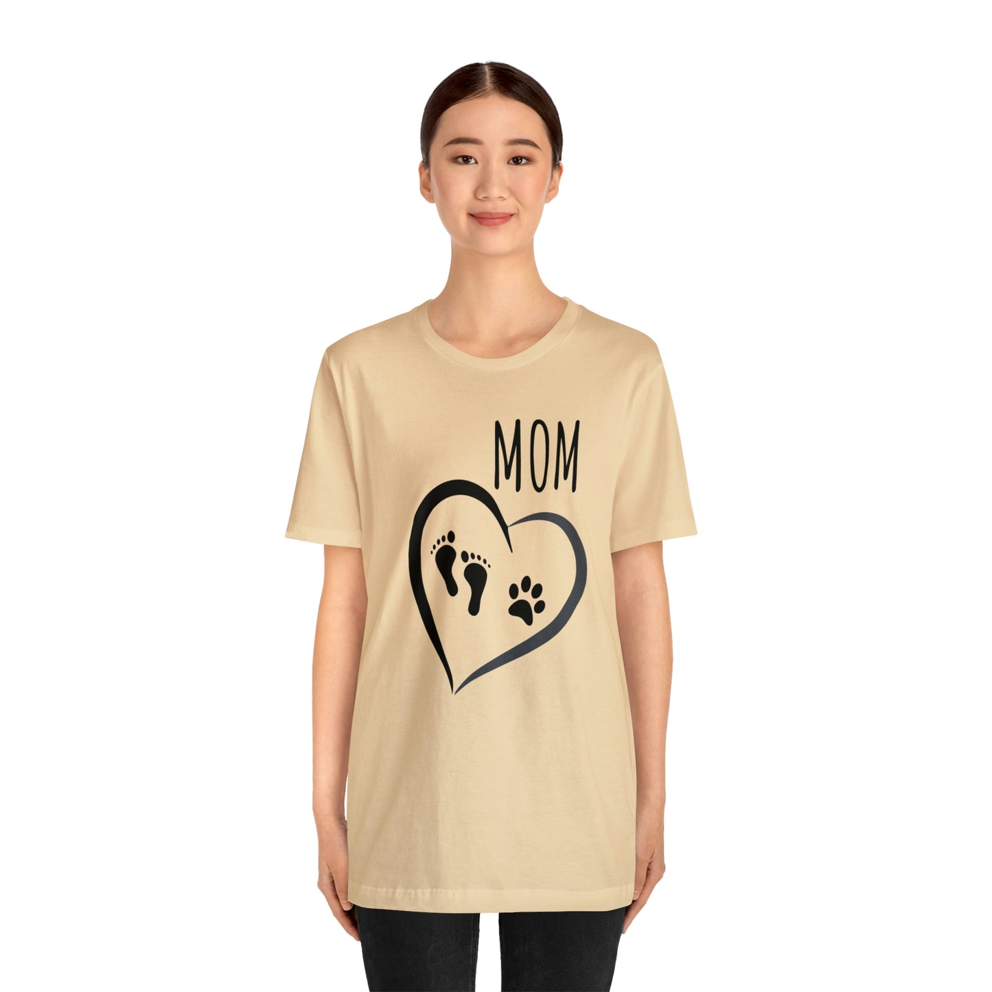 Mom feet & paw-Unisex Jersey Short Sleeve Tee