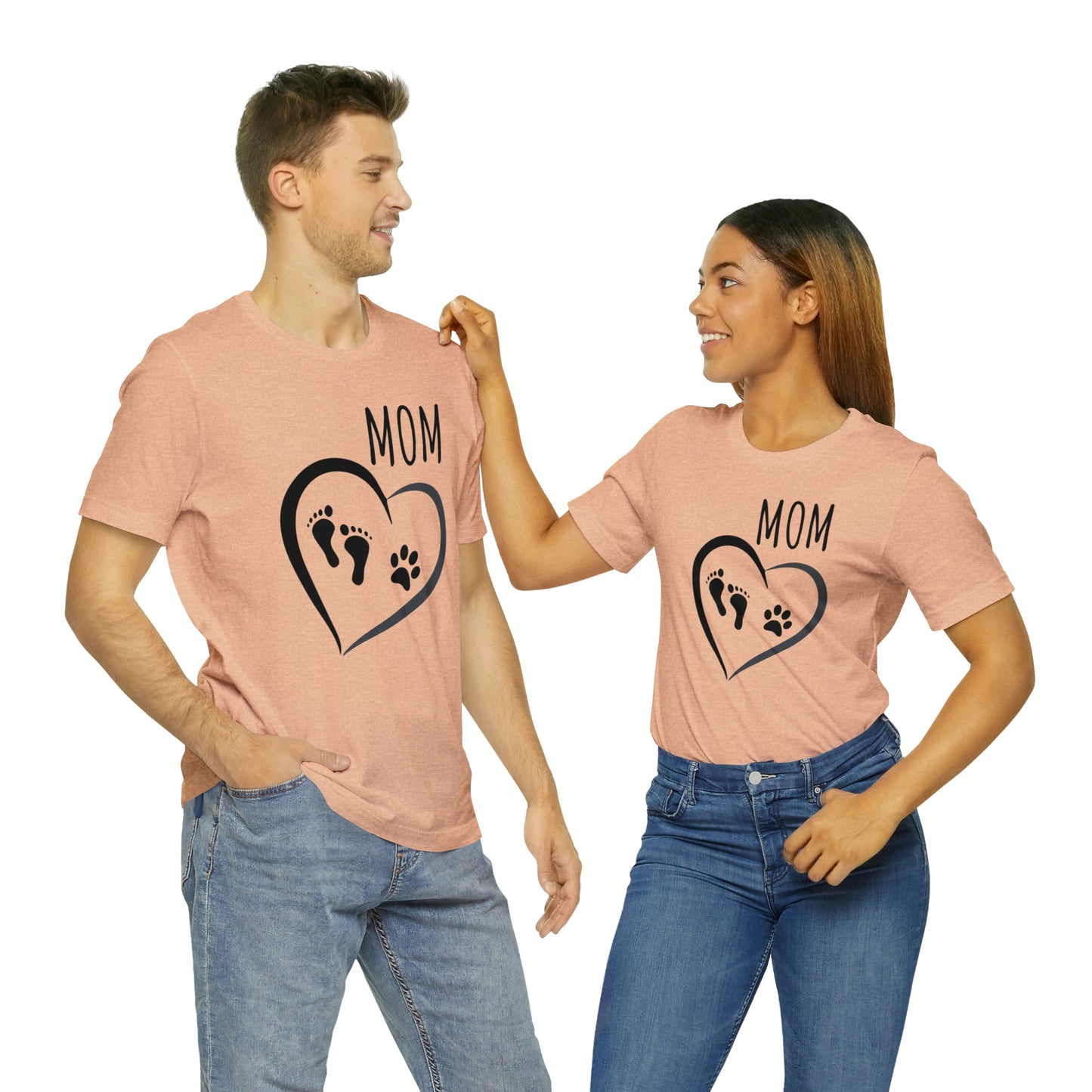 Mom feet & paw-Unisex Jersey Short Sleeve Tee