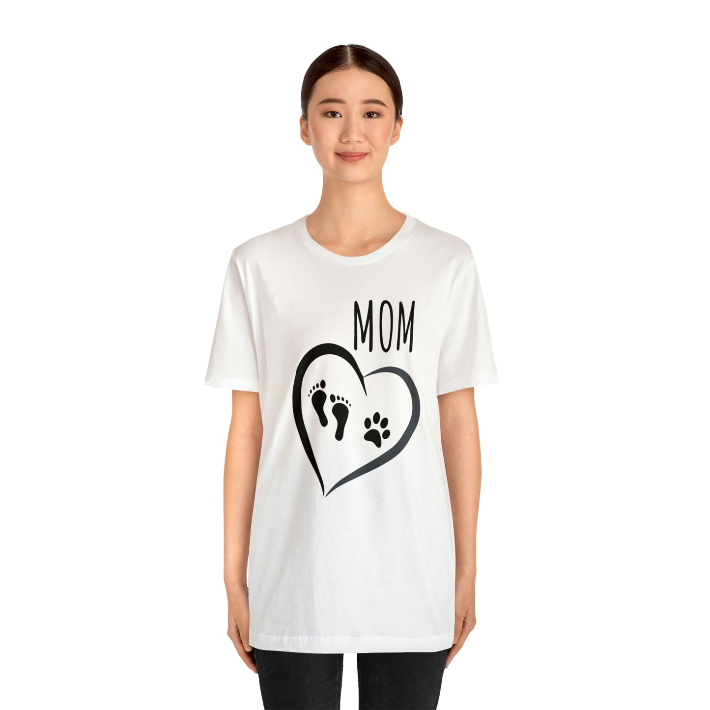 Mom feet & paw-Unisex Jersey Short Sleeve Tee