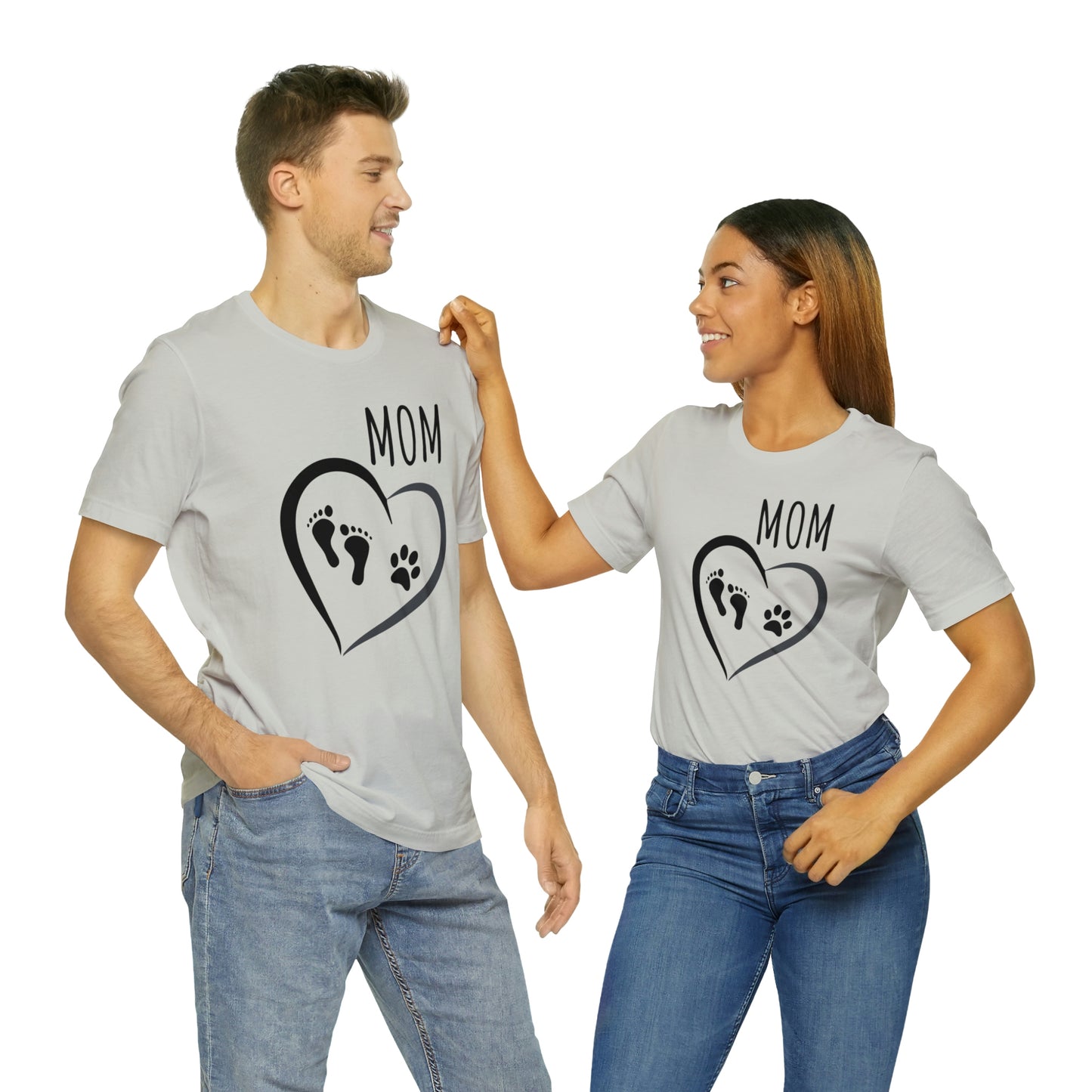 Mom feet & paw-Unisex Jersey Short Sleeve Tee