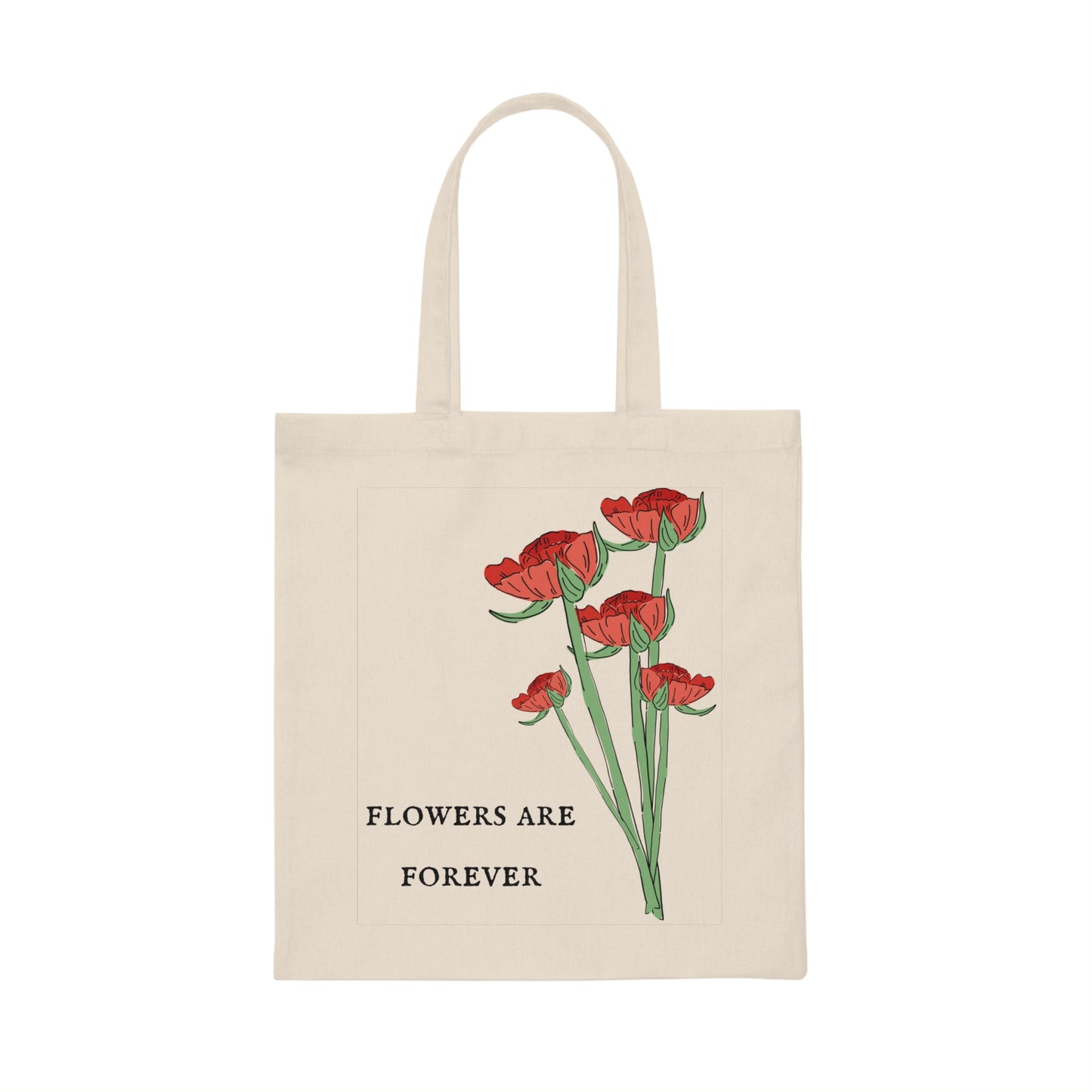 Red Flower Canvas Tote Bag