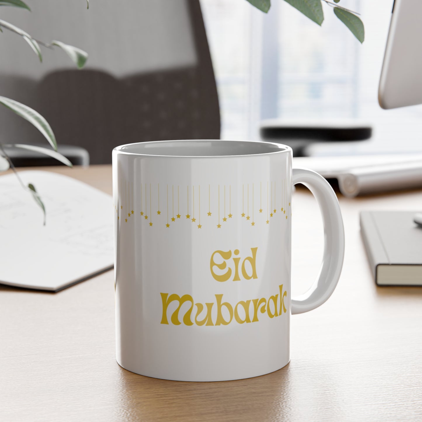 Eid Mubarak White Ceramic Mug, 11oz