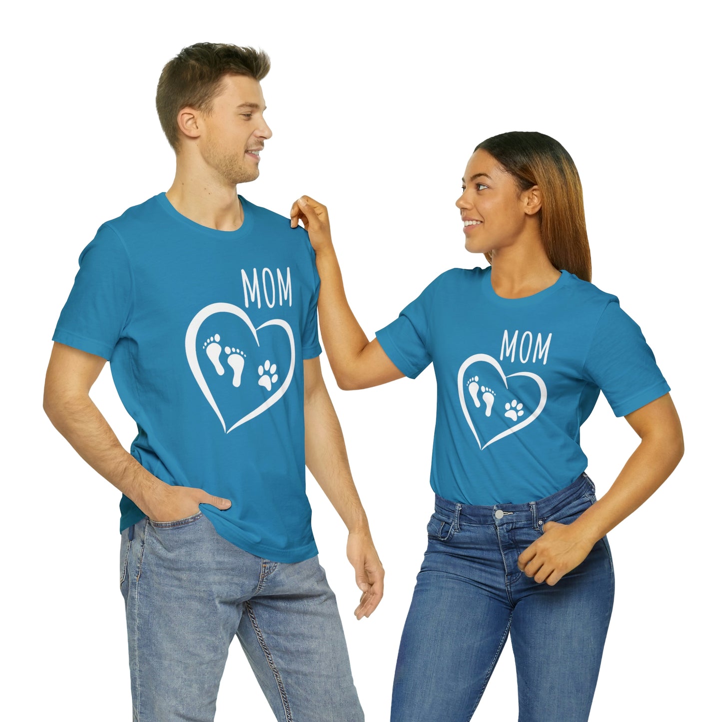 Mom feet & paw-Unisex Jersey Short Sleeve Tee