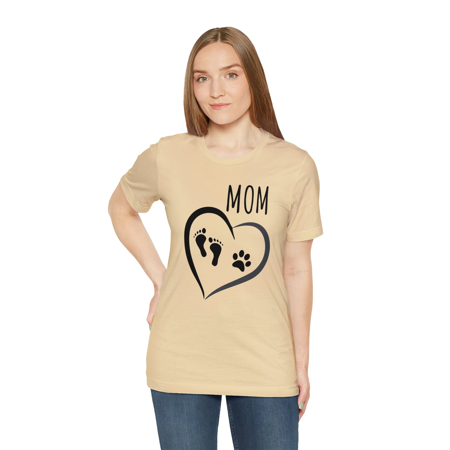 Mom feet & paw-Unisex Jersey Short Sleeve Tee