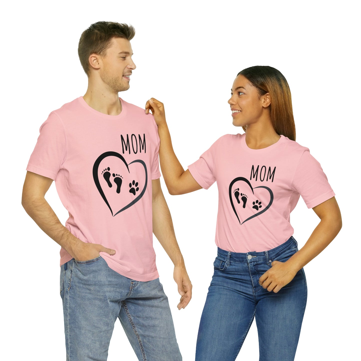 Mom feet & paw-Unisex Jersey Short Sleeve Tee