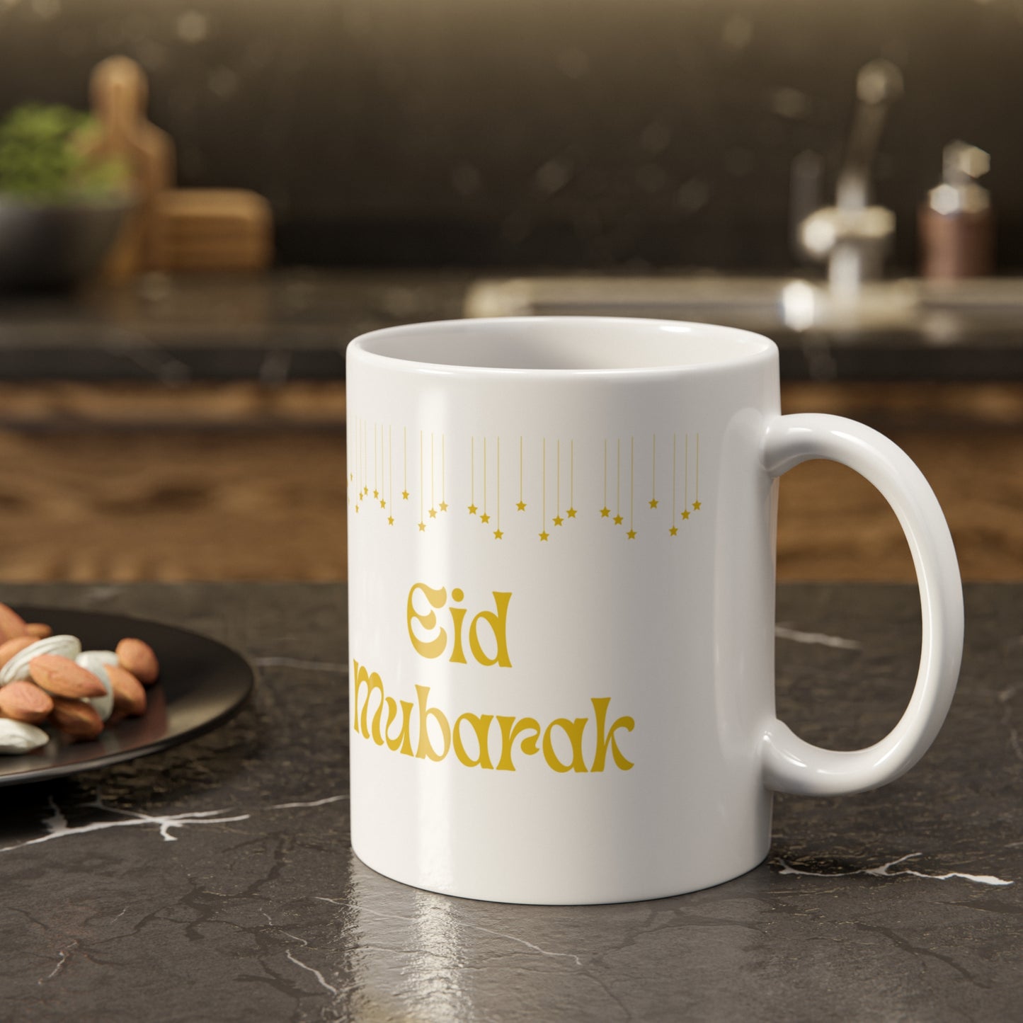 Eid Mubarak White Ceramic Mug, 11oz