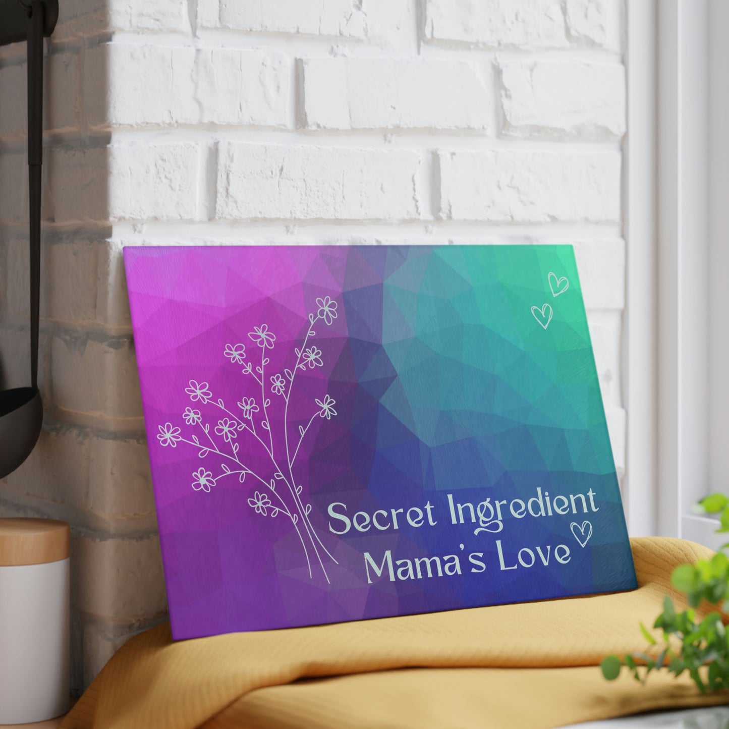 Mom Gift | Mother's Day Gift Cutting Board | Large Glass Tempered | Mothers' Birthday | New Mothers Gift | Chopping Board