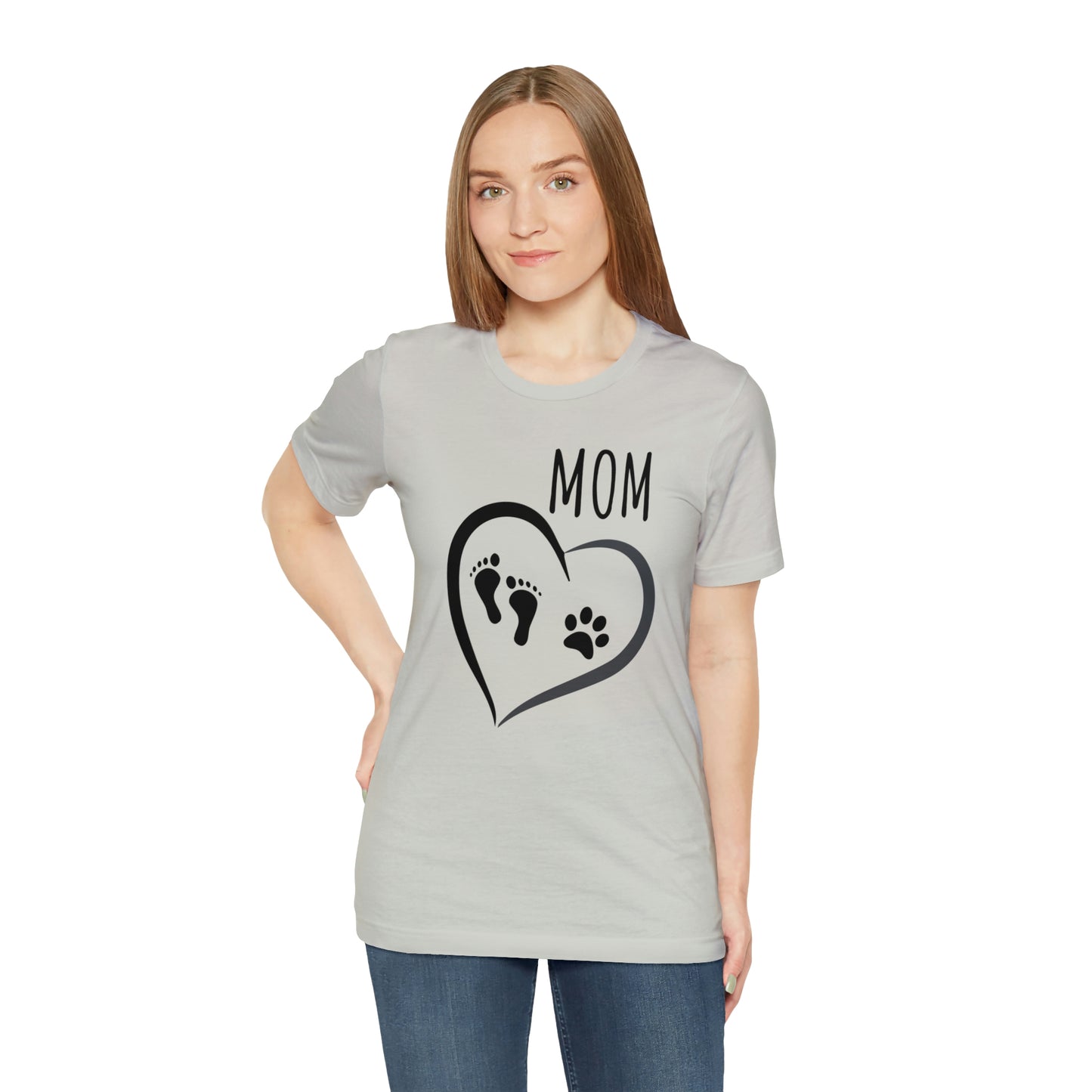 Mom feet & paw-Unisex Jersey Short Sleeve Tee