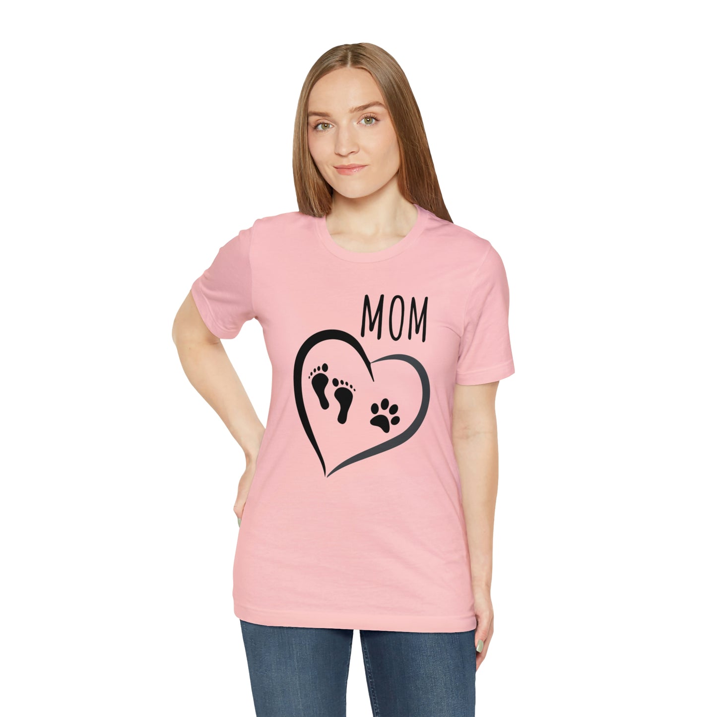 Mom feet & paw-Unisex Jersey Short Sleeve Tee