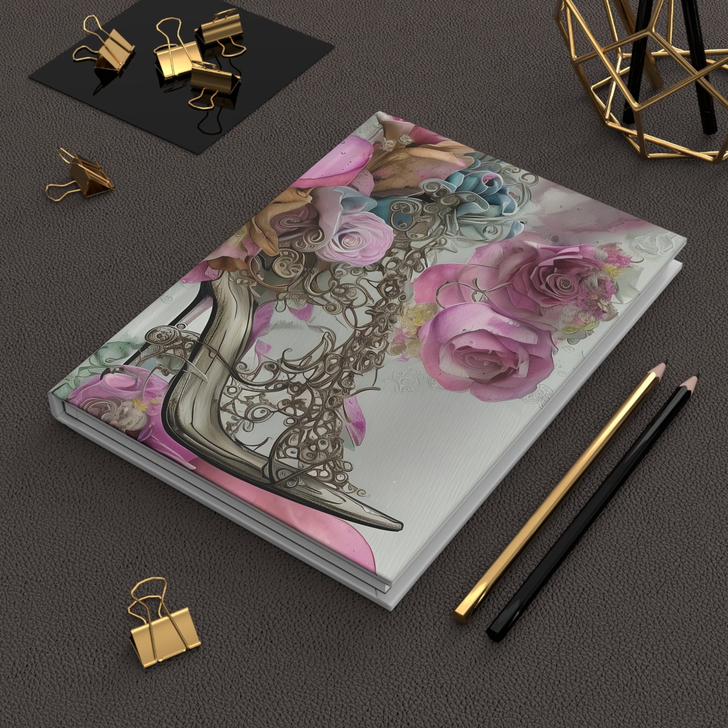 Pink Stiletto Flower- My Dreams Series Hardcover Journal